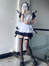 Square Neckline Ruffle Trim Maid Dress