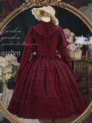 Wine Red Long Sleeves One Piece Elegant Dress