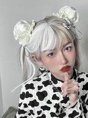 Y2K Ruffle Trim White Hair Accessories