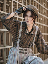 Steampunk Brown Check Pattern Haori