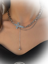 White/Reddish Brown Cross Necklace