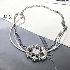 Stars Butterfly Vintage Rhinestone Necklace