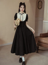 Lace-up Detail High Waist Black Flounce Hem Skirt