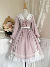 Pink Bunny Ears Design One Piece Bowknot Details High Waist Tiered Skirt and Flounce Hem