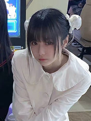 Y2K Ruffle Trim White Hair Accessories