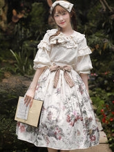 Thumbelina Floral Print Embroidery Bowknot Waist Lolita Skirt