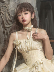 Light Yellow Rosette Choker