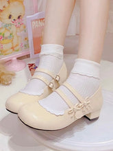 Scoop and Fork-shaped Buckle Straps Sweet Yellow Mary Janes