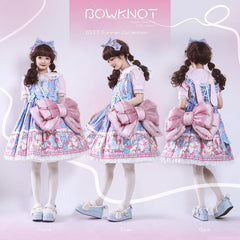 Peach Deep Pink Big Bow Backpack