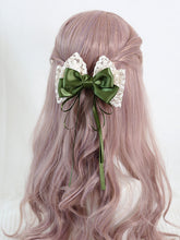 Dark Green Big Bow Hairclip