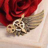 Steampunk Gear Wing -shaped Brooch