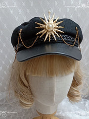Gold / Silver / Bronze Chain Decorated Military Lolita Hat