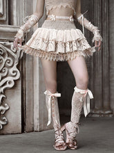 Champagne Tiered Ruffles Lace Ballet Mini Skirt with Undies