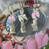 Tulip Rabbit Pendant Beads Necklace 3 Options