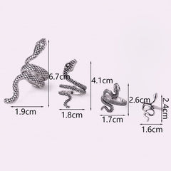 Silver Snake Ring Set