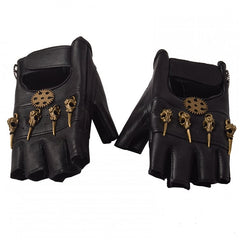 Steampunk Bird Heads Decorative Black Gloves
