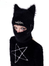 Pentagram Black Cat Ears Design Plush Hat