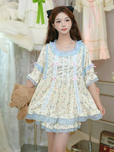 Cats Print Beige Sweet Pajama Set