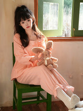 Pink Square Neckline Sweet Pajama Set