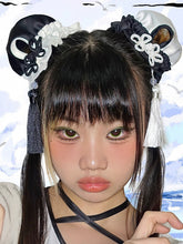 Y2K Knot Button Tassels Design Black Hair Accessories