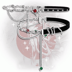 Star/Snake PU Chain Rhinestone Necklace