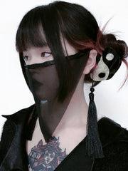 Tassels Design Black Triangular Mask
