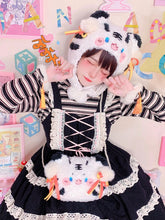 White Tiger Bowknot Details Plush Hat