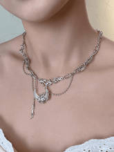 Rhinestone Moon Pendant Necklace