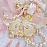 Pink Tassels Decorated Embroidered Butterfly Bag