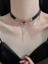 Red Sweetheart Rhinestone PU Choker