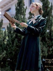 Dark Green JK Uniform Notched Collar Blazer