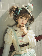 Yellow / Pink / Blue / Mint Green Sweet Lolita Cake Mini Hat