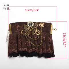 Steampunk Lolita Butterfly Gear Brown Wristcuff