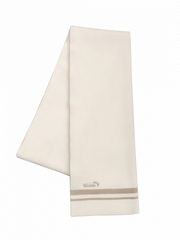 Red/White Scarf with Letter Embroidery