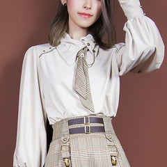 Vintage Light Coffee Plaid Tie