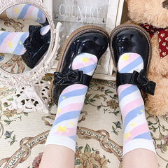 Starry Sky Striped Lolita Socks