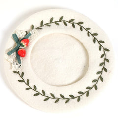 Sweet Lolita Strawberry Decorated Woolen Beret