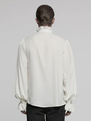 White Men's Gothic Glamorous Pullover Shirt