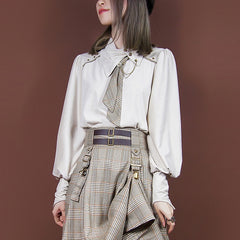 Vintage Light Coffee Plaid Tie