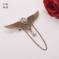 Steampunk Lolita Vintage Gear Wing Chain Hairclip