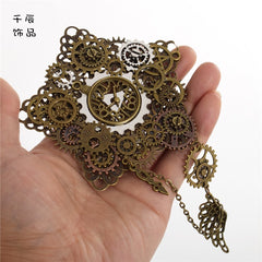 Steampunk Lolita Clock Gear Brooch