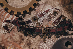 Steampunk Christmas Stars Lace Choker