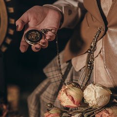 Vintage Brass Transparent Movement Watch Chain Mechanical Watch Pocket Watch