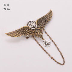 Steampunk Lolita Vintage Gear Wing Chain Hairclip
