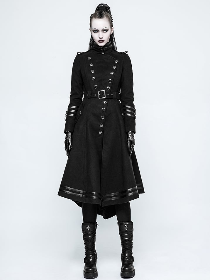 Black Women's Military Uniform Worsted Coat