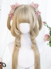 Blonde Hime Cut Long 70-75cm Wig With Bangs