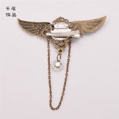 Steampunk Lolita Vintage Gear Wing Chain Hairclip