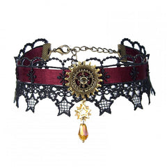 Steampunk Christmas Stars Lace Choker