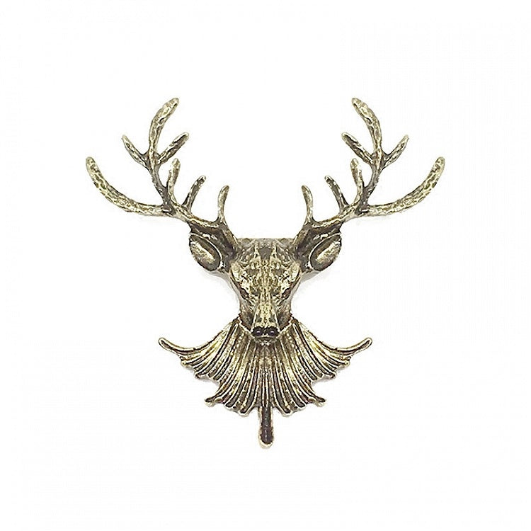 Vintage Brass Industrial Distressed Elk Lolita Brooch