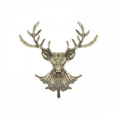 Vintage Brass Industrial Distressed Elk Lolita Brooch